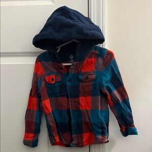 Wonder Nation Red and Blue Plaid Hooded flannel